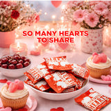 Cherry Hearts Jelly Candy - 24 Packs - Valentines Candy Individually Wrapped - Write-On To/From Pouches for Classroom Exchange - Jelly Hearts