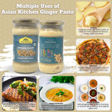 Asian Kitchen Ginger Cooking Paste 10.5oz (300g) Glass Jar ~ Vegan | Gluten Free | NON-GMO | No Colors | Indian Origin