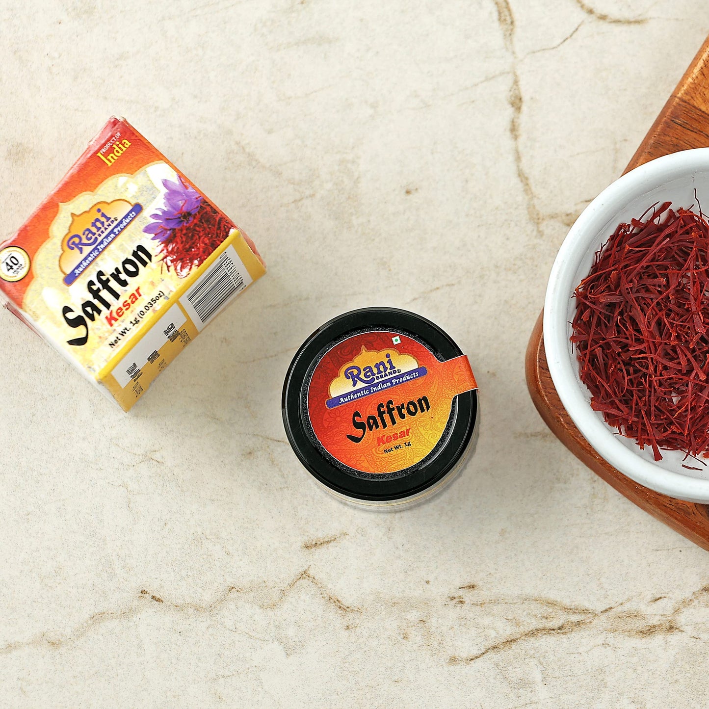 Rani Pure Saffron (Kesar) from India, Fragrant & Full Flavor, Great for Cooking, Tea & Medicinal, Grade A all red threads, 1gm (0.035oz), Pack of 12