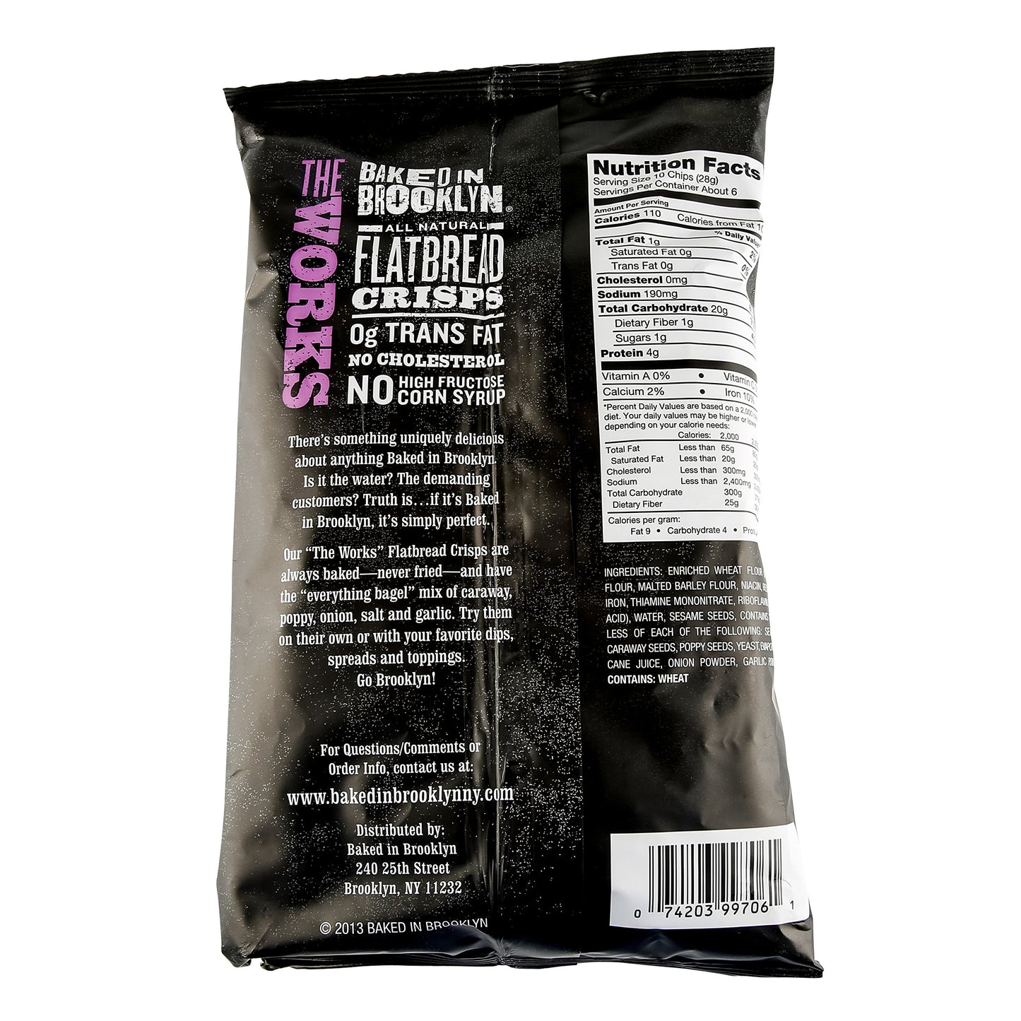 Baked In Brooklyn, All Natural Flatbread Crisps, 6 Oz