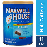 Maxwell House Half Caff Medium Roast Ground Coffee (11 oz Canister)
