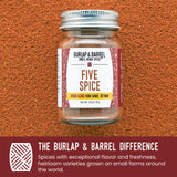 Burlap & Barrel Five Spice - Warm, Slightly Spicy, Aromatic Vietnamese Five Spice - As Seen on Shark Tank - 1.8oz Glass Jar