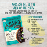 BeanVIVO (Pack of 6) Organics 14g Plant based Protein Baja Black Beans - Good Source of Fiber - Nutritious & Microwave Meals - Gluten-Free Plant Food