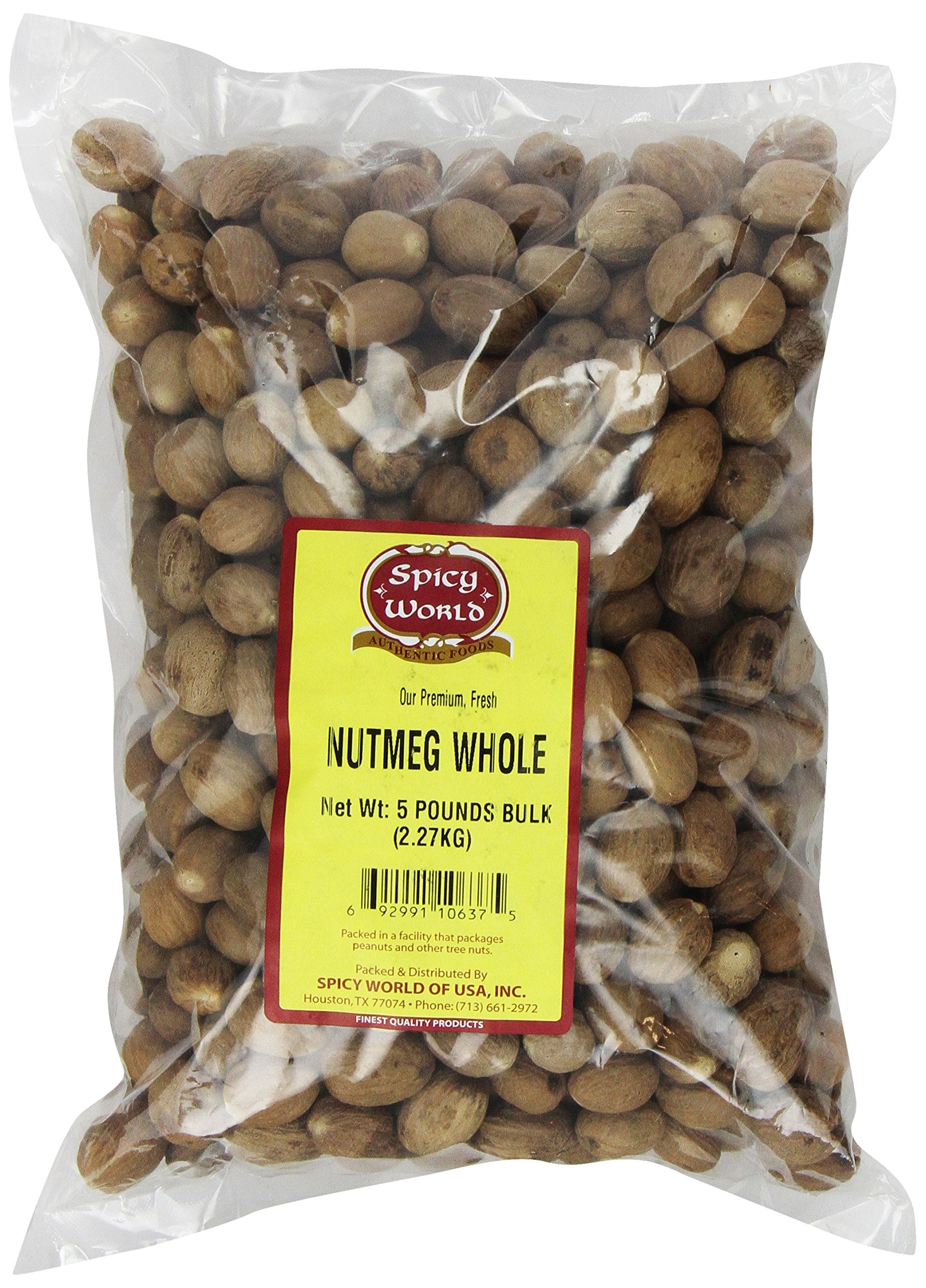 Spicy World Whole Nutmeg Bulk, 5-Pounds