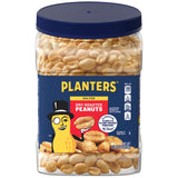 PLANTERS Dry Roasted Peanuts, 34.5 oz. Resealable Plastic Jar - Peanuts with Sea Salt - Peanut Snacks - Shareable Snacks - Heart Healthy Snacks
