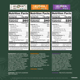 ALOHA Organic Plant Based Protein Bars - 6 Flavor Variety Pack - 12 Count, 1.9oz Bars - Vegan Snacks, Low Sugar, Gluten-Free, Low Carb, Paleo