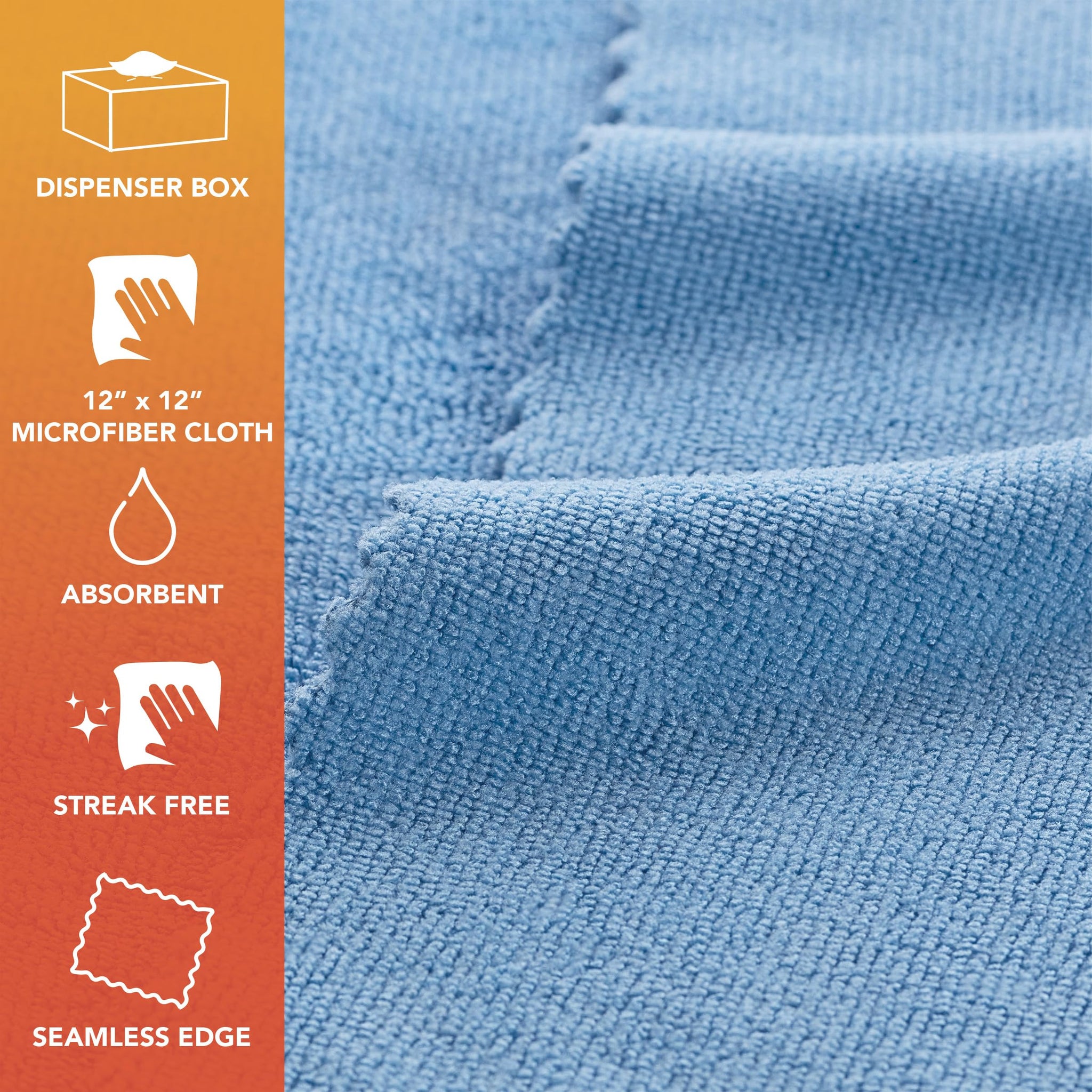 Arkwright Smart Rags Microfiber Cleaning Cloths, Pack of 50 in a Box, Lint Free 180 GSM Reusable Towels for Auto, Office and Household Cleaning, 12 x