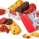 David’s Cookies Mother’s Day Mini Cookies Gift Sampler Tin - 14oz Fresh Baked Assorted Cookie Bites in Chocolate Chip, White Chocolate Chip & Red