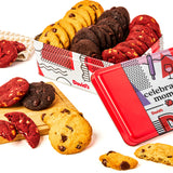 David’s Cookies Mother’s Day Mini Cookies Gift Sampler Tin - 14oz Fresh Baked Assorted Cookie Bites in Chocolate Chip, White Chocolate Chip & Red