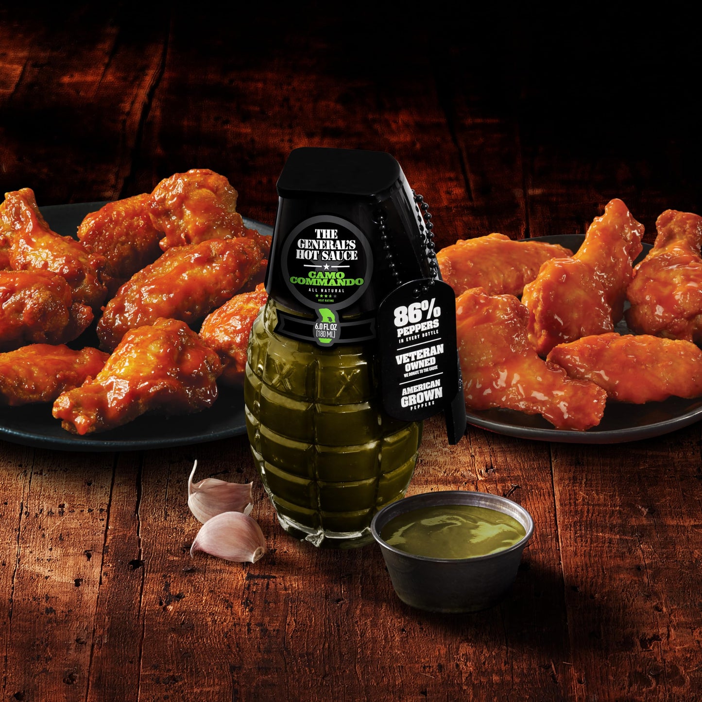 The General's Hot Sauce, Camo Commando, 3.5/5 Heat Rating, 6 oz