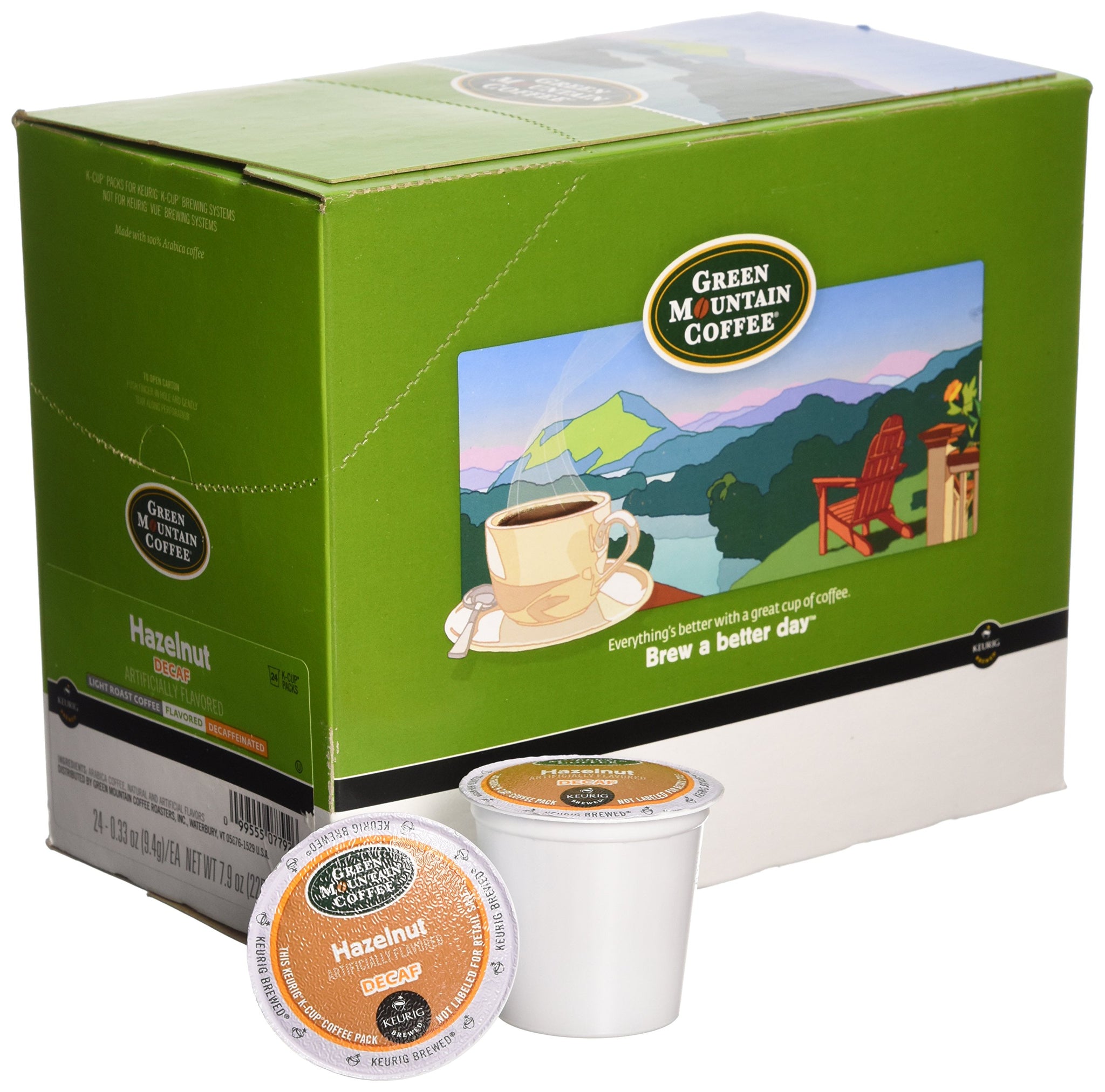 Green Mountain Coffee Hazelnut Decaffeinated K-Cups 96ct Flavored