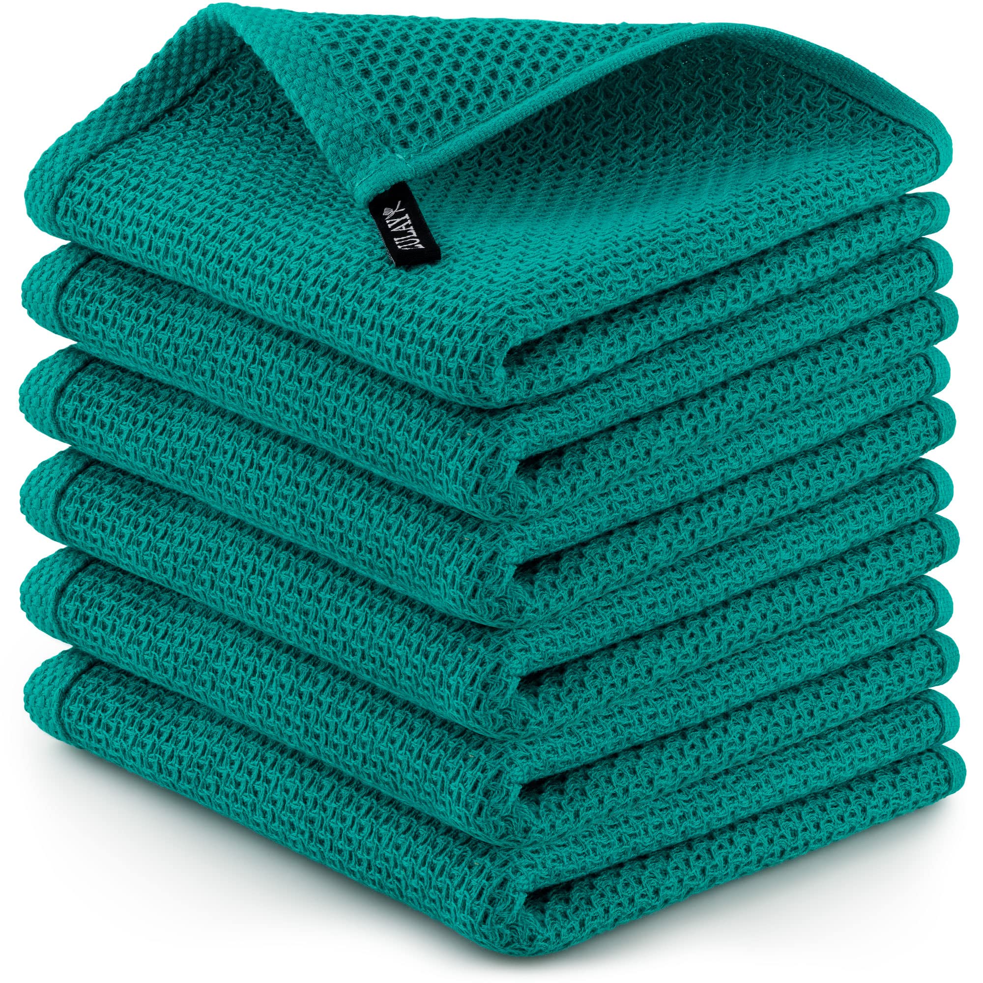 Zulay Kitchen Towels 6 Pack 100% Cotton Waffle Weave - 12x12” Super Absorbent Dish Towels for Kitchen - Reusable Kitchen Towels for Washing Dishes