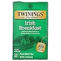 Twinings Irish Breakfast Tea, Robust and Flavourful Caffeinated Black Tea Bags Individually Wrapped, 20 Count