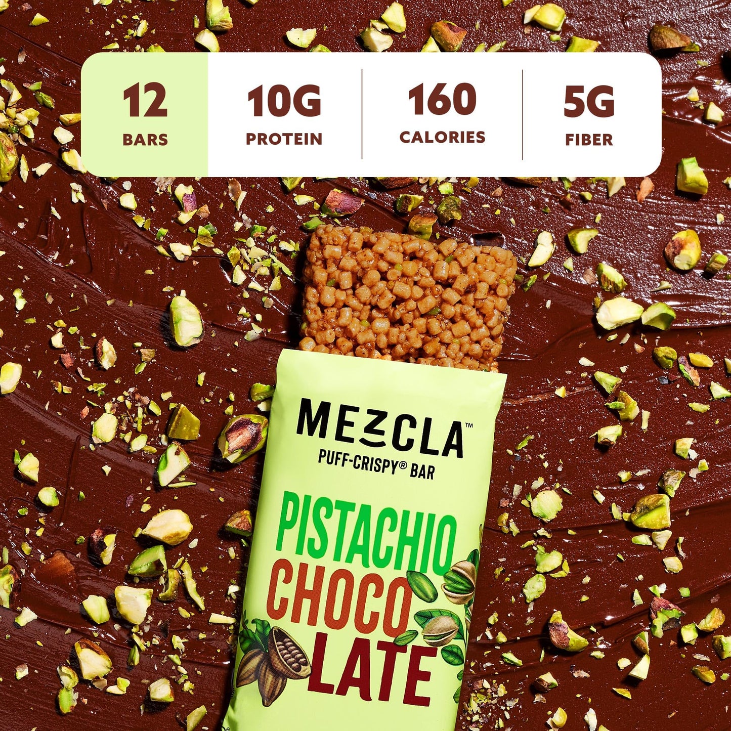 Mezcla Puff Crispy Protein Bars, Gluten Free & Vegan Protein Bars, 10g Protein, Alt for Crispy Rice Treat, Granola Bars & Breakfast Bars, Healthy