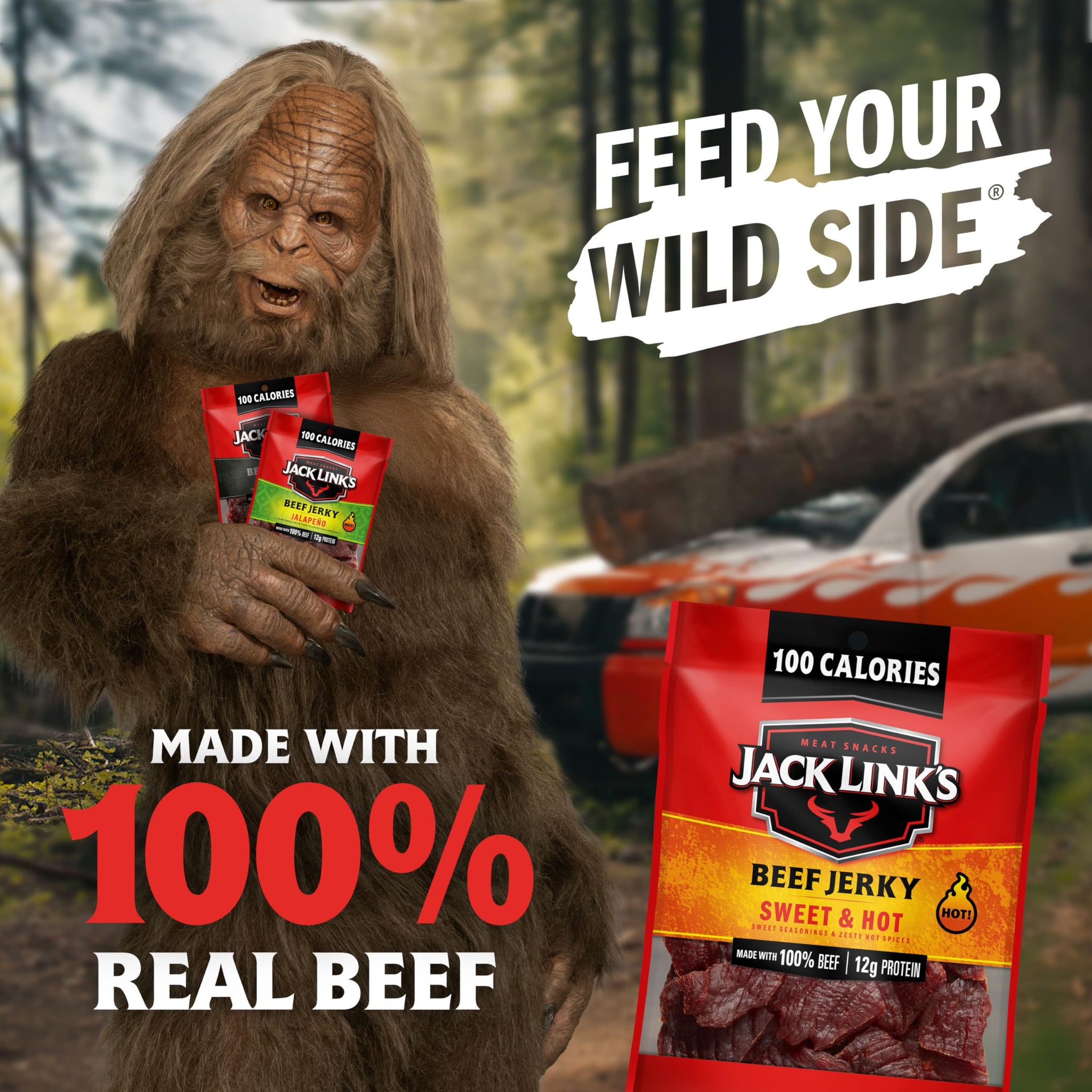 Jack Link's Beef Jerky Bold Variety Pack - Includes Sweet & Hot, Jalapeno and Peppered Jerky, Bulk Protein Snack Pack, Good Source of Protein, Meat