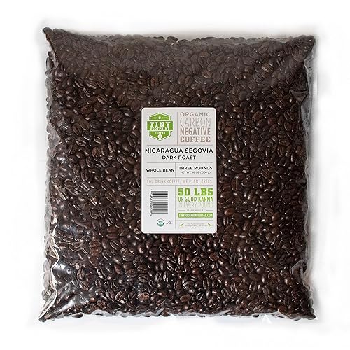Tiny Footprint Coffee - Fair Trade Organic Nicaragua Segovia Dark Roast | Whole Bean Coffee | USDA Organic | Fair Trade Certified | Carbon Negative |