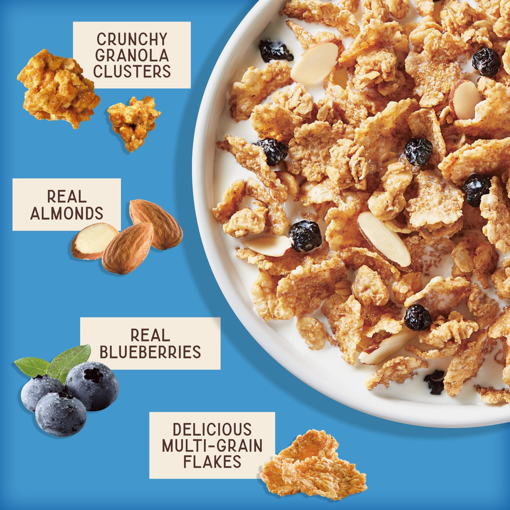 Great Grains Blueberry Nut Crunch Cereal With Granola Clusters, 13.5 oz Box