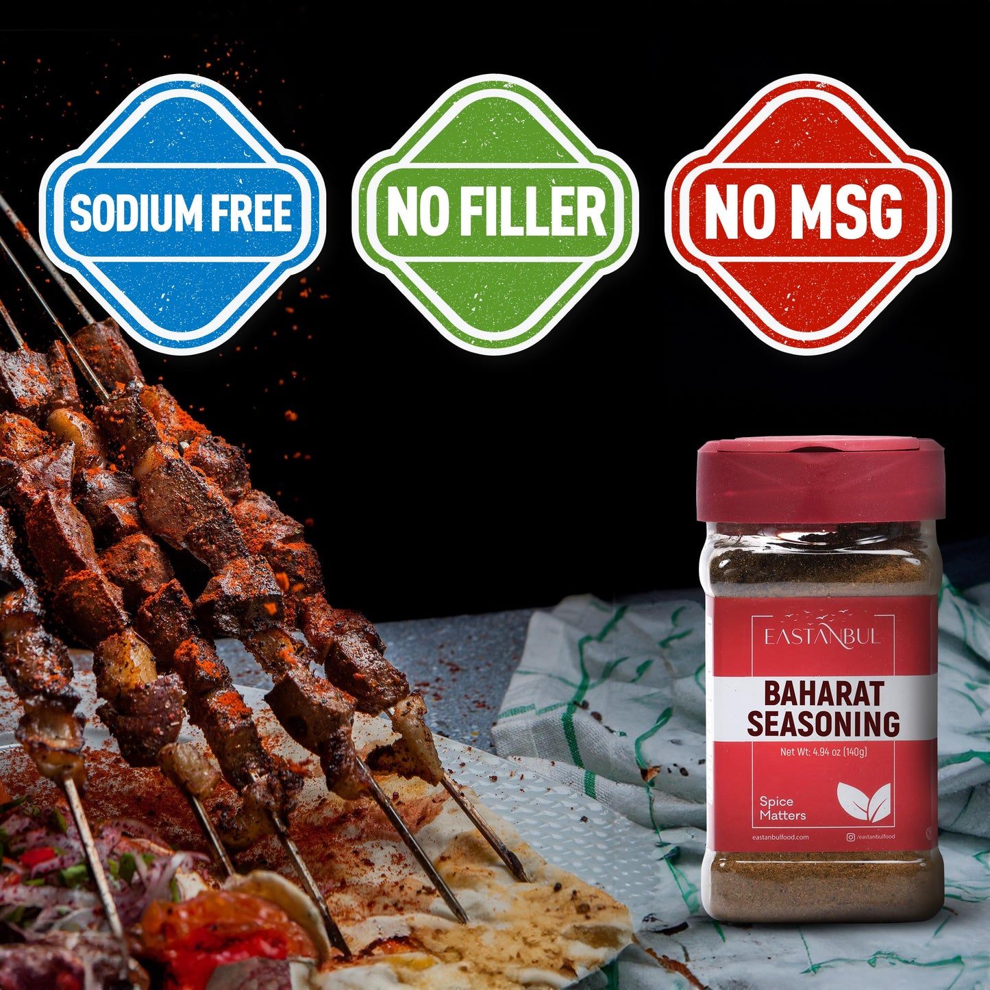 Eastanbul Baharat Spice Blend, 4.94oz, Baharat Spice, Seasoning For Turkish & Middle Eastern Dishes, Turkish Seasoning Mix, Vegan, Gluten Free, Sodium