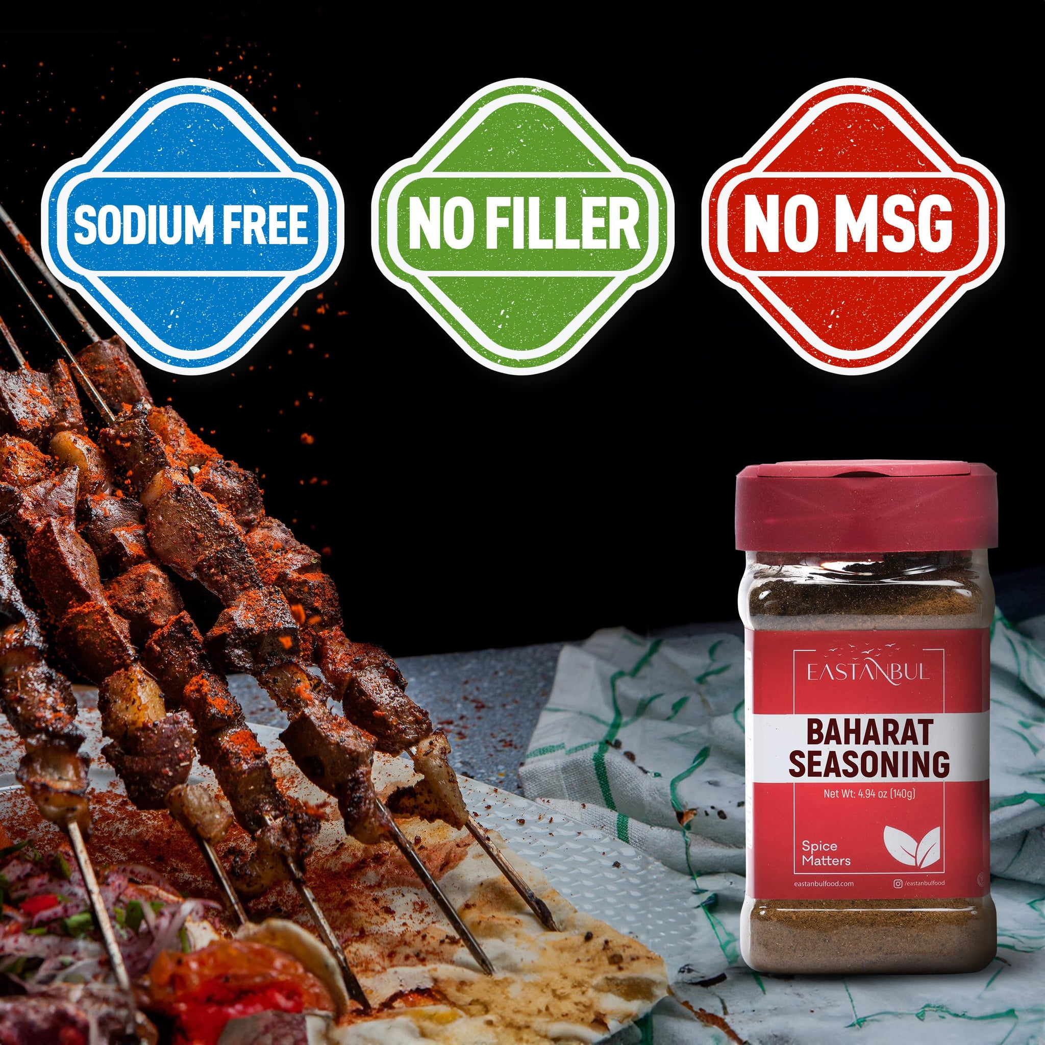 Eastanbul Baharat Spice Blend, 4.94oz, Baharat Spice, Seasoning For Turkish & Middle Eastern Dishes, Turkish Seasoning Mix, Vegan, Gluten Free, Sodium