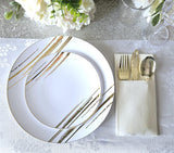 OCCASIONS 120 Pack Linen Feel White Disposable Dinner Napkins, Fancy Cloth Like Guest Towels Prefolded for Silverware, Thick 16x16 in, Wedding Party