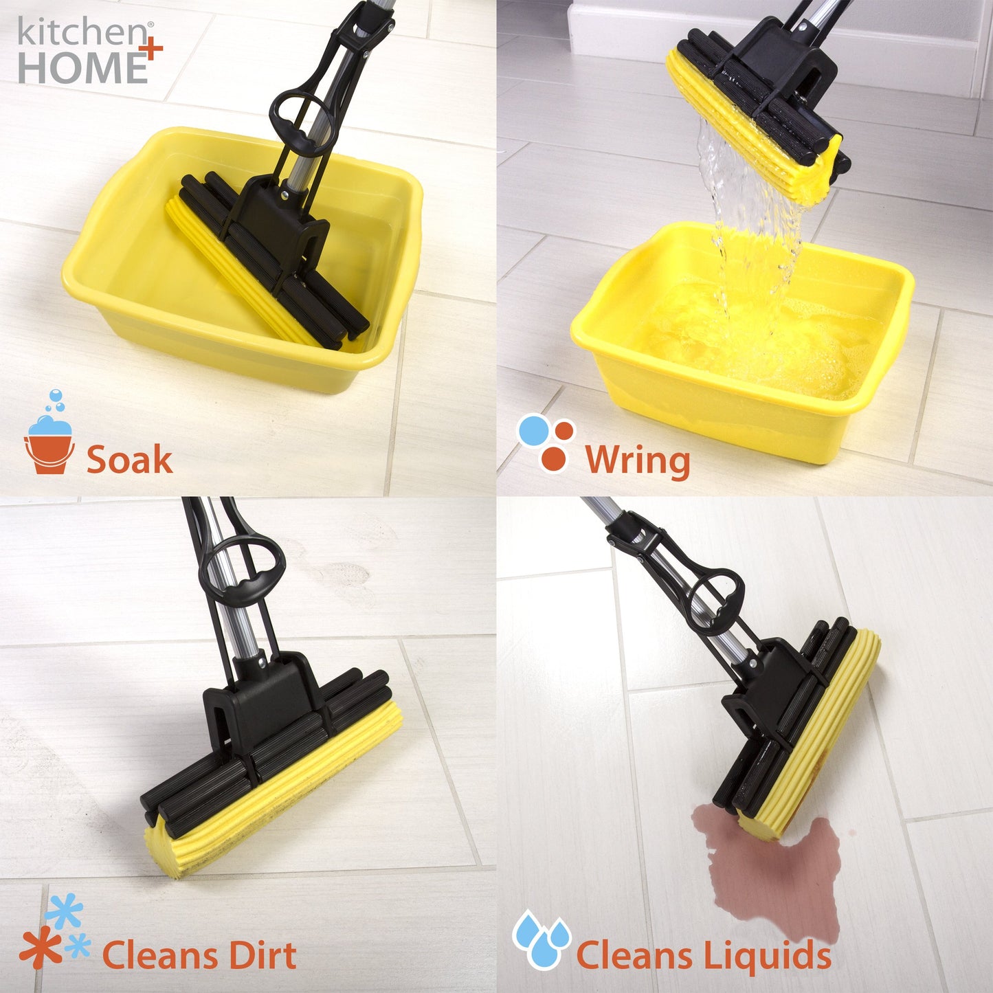 Kitchen Home Sponge Mop Head Refill - Set of 3 Super Absorbent and Durable PVA Roller Mop Head Refill