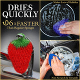 Dish Scrubbie Non-Scratch Dish Scrubber-Long Lasting & Odorless, Safe on Non-Stick, Cast Iron, Glass and Other Surfaces, Reusable Kitchen Sponge