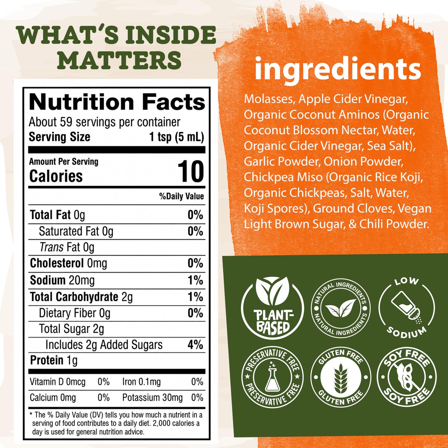 Physician in the Kitchen Vegan Worcestershire Sauce,10oz, Natural, No Gums