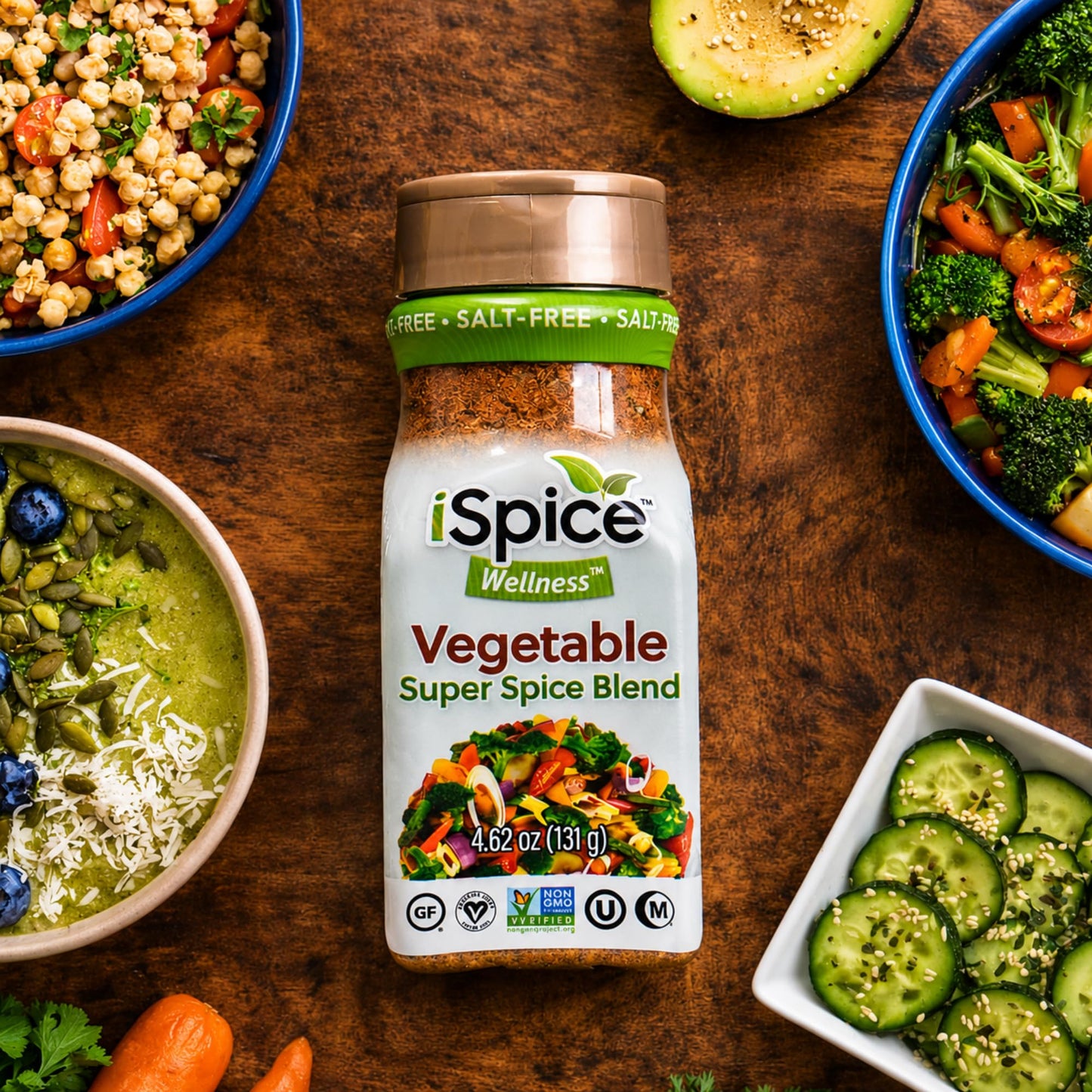 iSpice - Salt-Free | Sugar free | 100% Pure Wellness Vegetable Fat Free Super Spice Blend | All Natural | Ready to use as is | No preparation is
