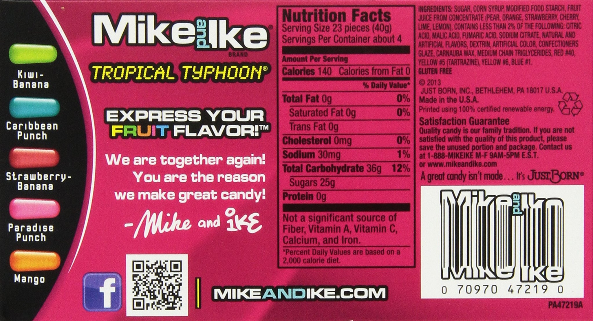 Mike and Ike Tropical Typhoon 5.5oz Box, 2 Boxes