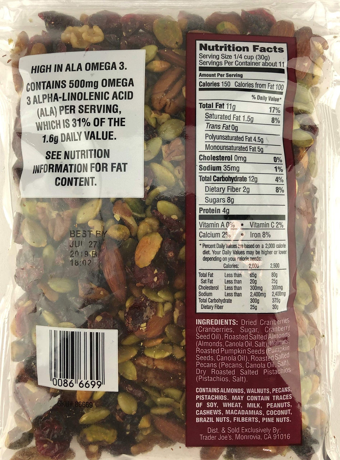 Trader Joe's Trail Mix Variety Pack (4 Pack)