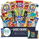 Men's Encouragement Hearty Snack Box (50 Piece Variety Gift Basket Care Package) Jerky, Nuts, Chips, Pretzels & More - The Care Crate Co.