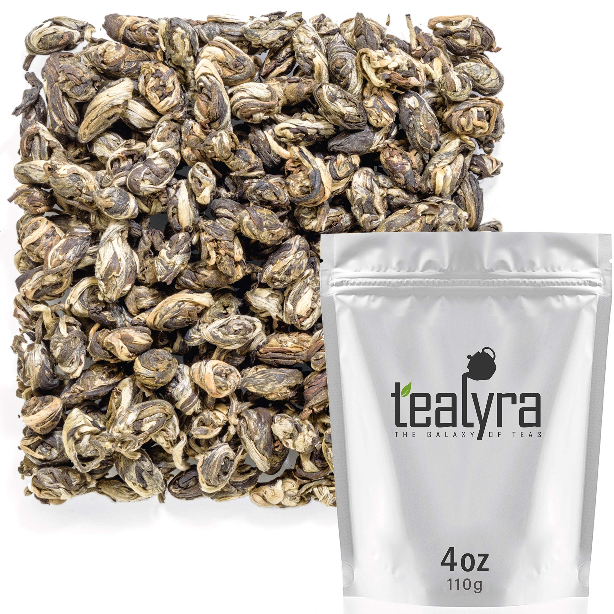 Tealyra - Jasmine Phoenix Pearls - Best Chinese Fuding Jasmine Green Loose Leaf Tea - Naturally Scented - Great Aroma and Taste - 110g (4-ounce)