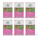 Organic India Tulsi Sweet Rose Herbal Tea - Holy Basil Leaf, African Basil, Chamomilie, Lemon Myrtle, Stress Relieving, Immune Support, USDA Certified