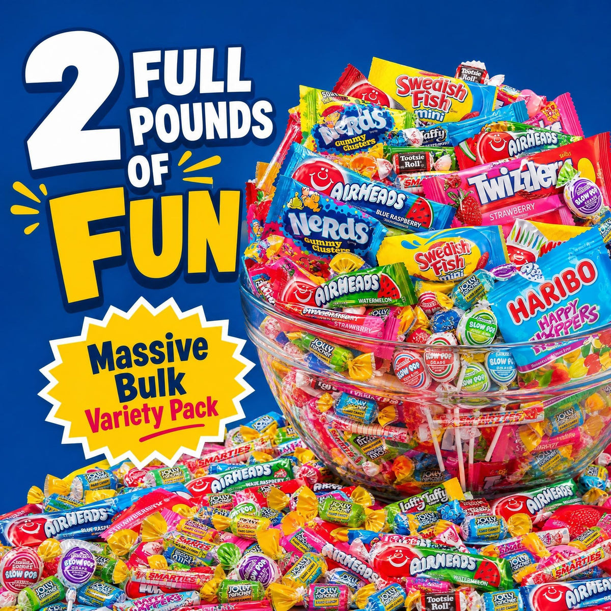 Bulk Candy Variety Pack - 2 lb Candy - CandyBulk Individually Wrapped Candies - Candies - Pinata Filler Stuffers - PinataCandy Stuffers - CandyParty