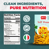 FIFY'S GLUTEN-FREE Teff Penne Pasta - All Natural, Nutrient-Rich Gluten Free Pasta with Ancient Grain Teff and Rice Flour - Made in Italy
