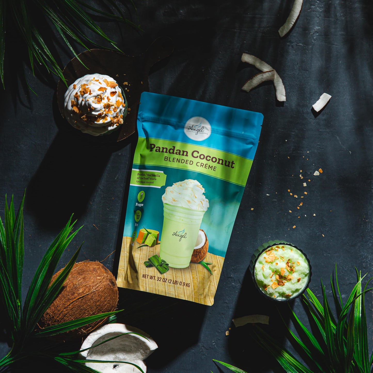 Pandan Coconut Blended Crème Mix by Angel Specialty Products [2LB]