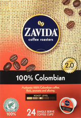 Zavida Coffee Roasters 100-Percent Colombian Coffee Capsule, Compatible with Keurig K-Cup Brewers, 24-Count
