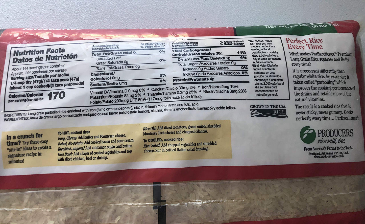 Par Excellence Premium Long Grain Rice 15 lbs