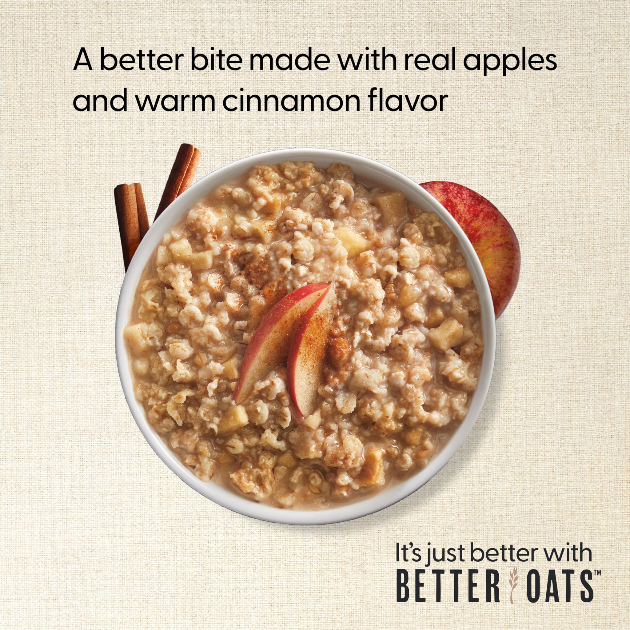 Better Oats 100 Calorie Apples and Cinnamon Oatmeal, 9.8 oz Box (Pack of 6)