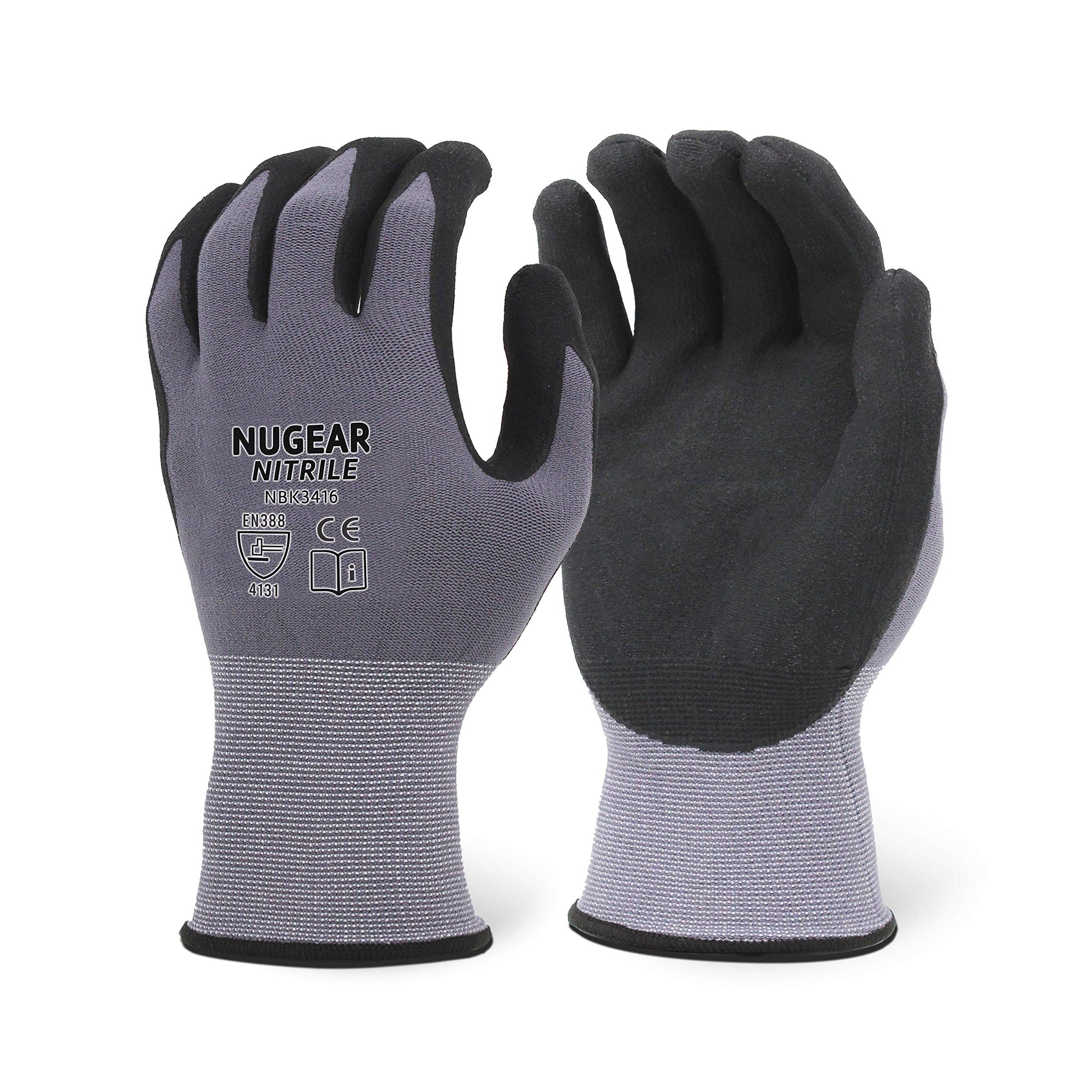 Nugear NBK3416 15G Microfoam Nitirile Gloves 12 Pairs (Large)