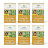 Organic India Tulsi Lemon Ginger Tea Bags - Herbal Tea, Stress Relieving & Reviving, Immune Support, Aids Digestion, Vegan, USDA Certified Organic
