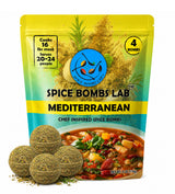 Mediterranean Spice Bombs Seasoning Pack of 4 - Chef-Crafted All-Purpose Spice Mix, Drop-In Flavor for Soups, Stews & Marinades, Pre-Portioned
