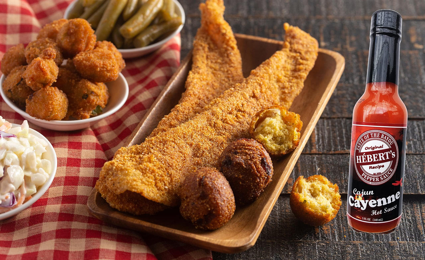 HÉBERT's Cajun Cayenne Hot Sauce - Bold flavor, mild heat! 5oz Glass Bottle