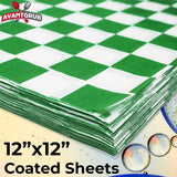 Avant Grub Deli Paper 300 Sheets. Turn Your Backyard Cookout Party into a Special Event with Green & White Checkered Food Wrapping Papers