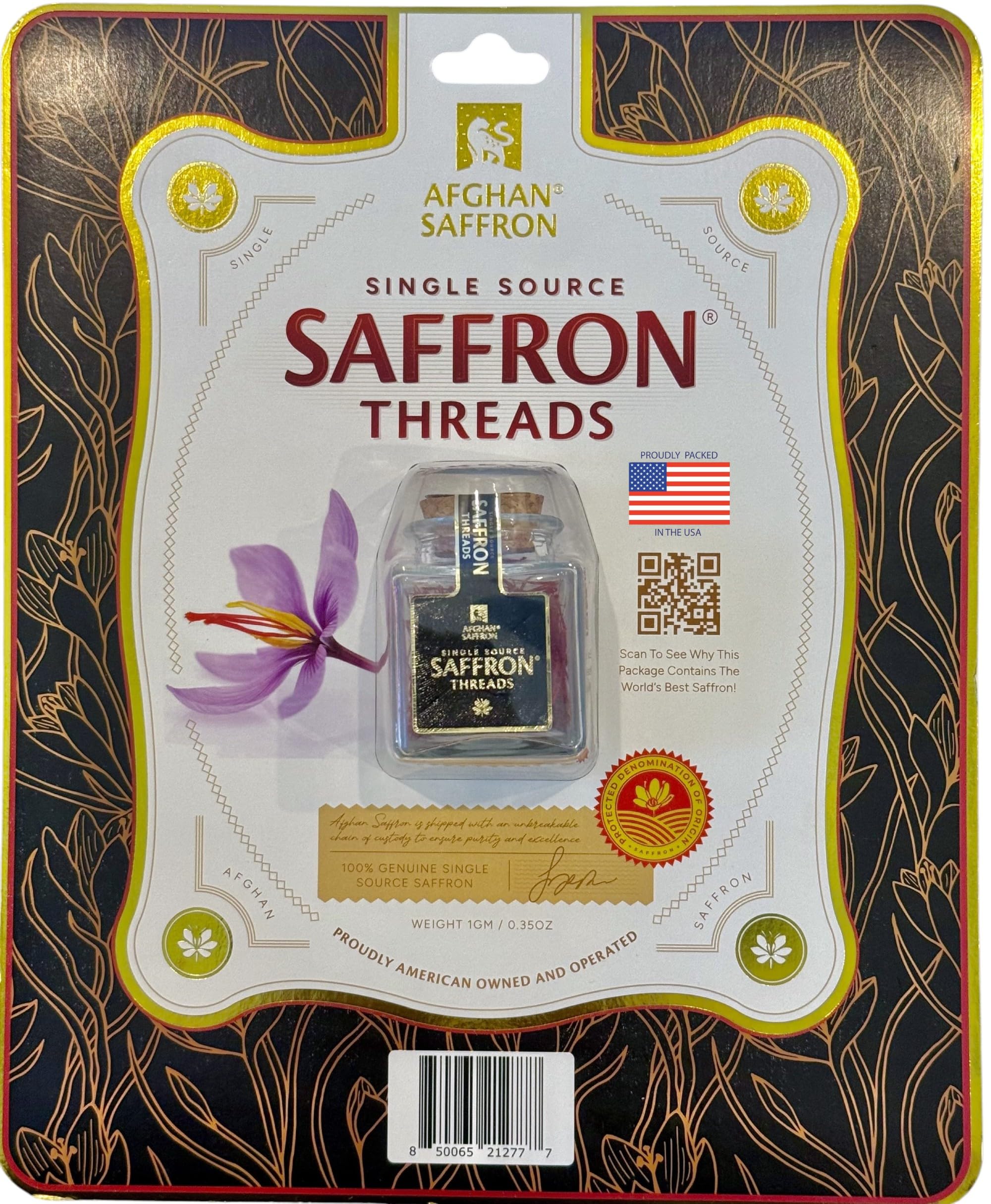 Afghan Saffron® - The Original Since 2002, Premium Grade A+ All-Red Threads, Saffron Spice for Paella, Risotto, Tea's, and all Culinary Uses (1 Gram