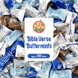 Bible Verse Buttermints 100 Count - Soft Butter Mints Individually Wrapped After Dinner Mint, Christian Scripture Candy, Thank You Party Mints