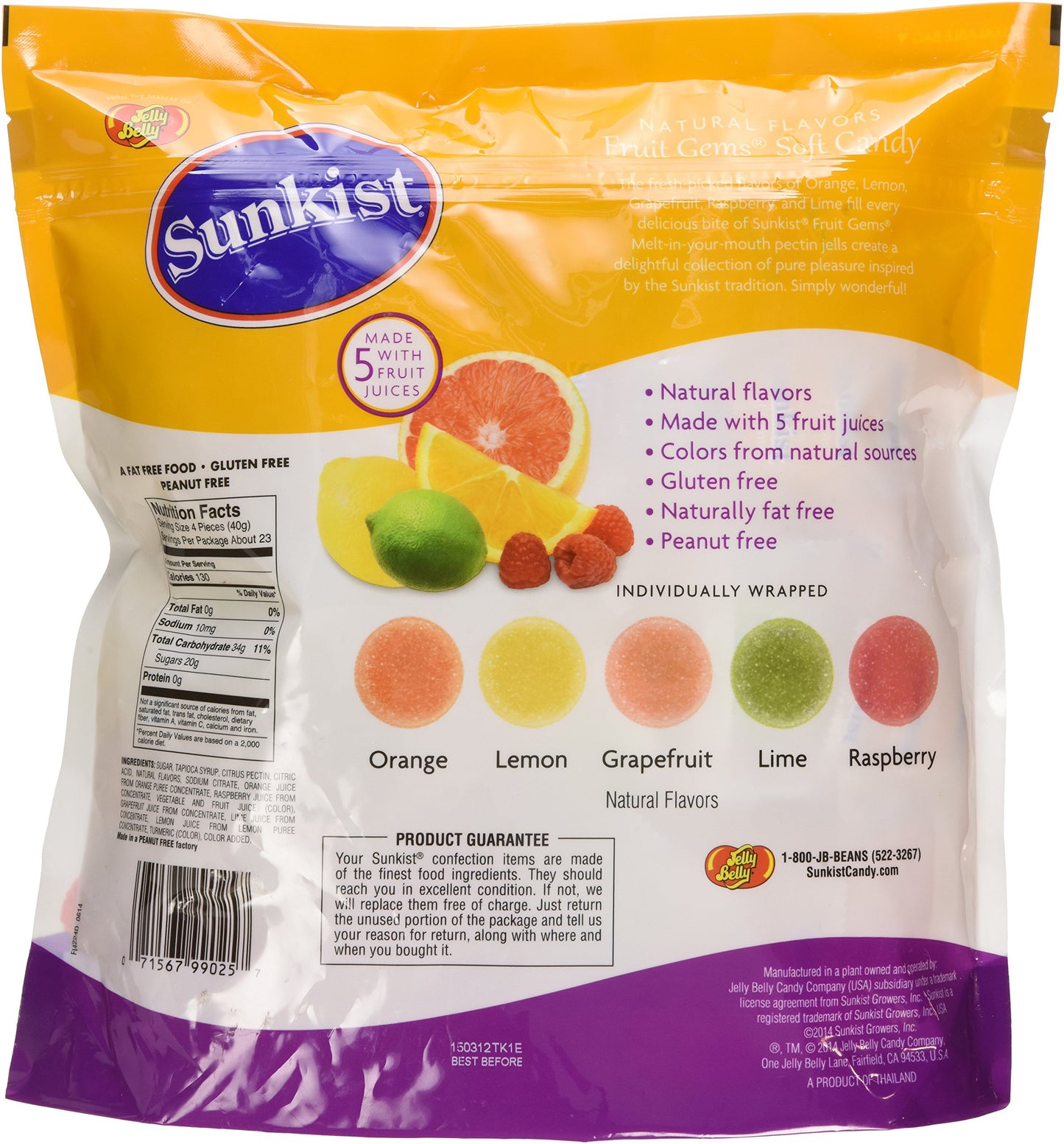 Sunkist® Individually-Wrapped Fruit Gems 32OZ (2 LB) Pouch