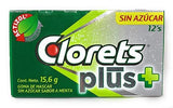 Clorets Plus Sugarless Gum 12pk-Mint Flavor (12 pieces of gum per pack)