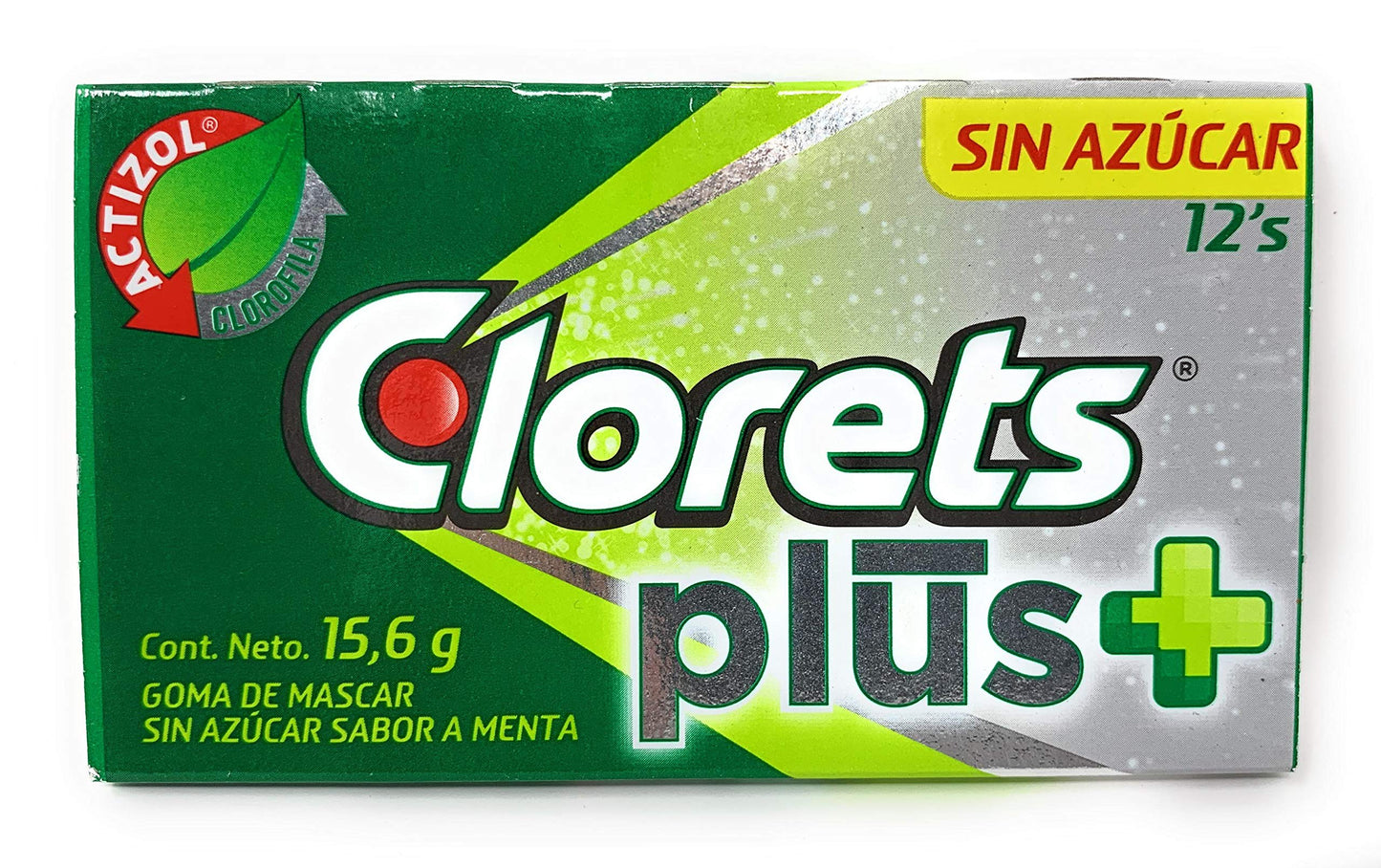 Clorets Plus Sugarless Gum 12pk-Mint Flavor (12 pieces of gum per pack)