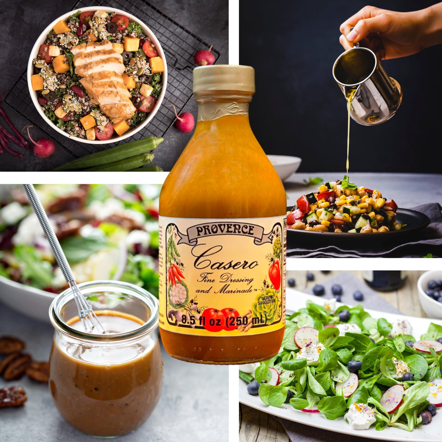 PROVENCE CASERO FINE DRESSING AND MARINADE 8.5 Fl Oz, KOSHER, VINAIGRETTE, GOURMET